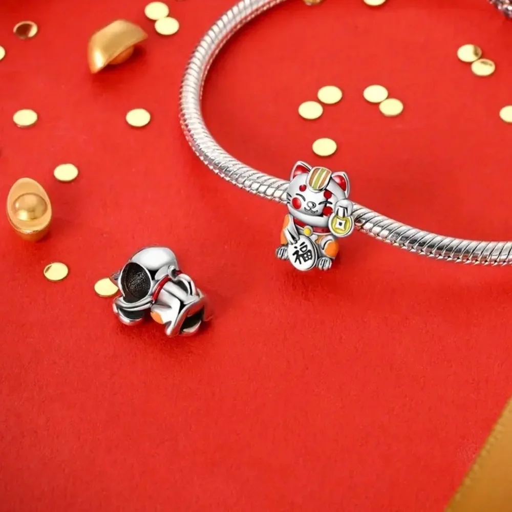 Lucky Cat Charm for Pandora Bracelets - Picture 2 of 10